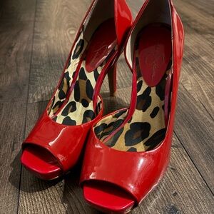 Red Peep Toe Heels
